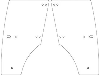 Türscheibe, grün, links/rechts, für John Deere 5000, Kabine Lochmann LX 036731/036420; F (LX 036731/ 036420); V (LX 036731/ 036420)