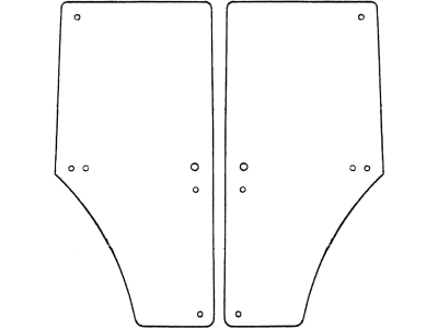 Türscheibe, grün, links/rechts, für John Deere 6000, 7000