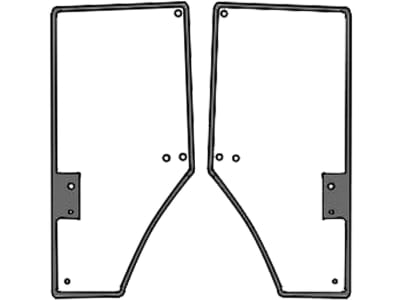 Türscheibe, grün, links/rechts, Siebdruck für John Deere 7600, 7610, 7700, 7710, 7800, 7810