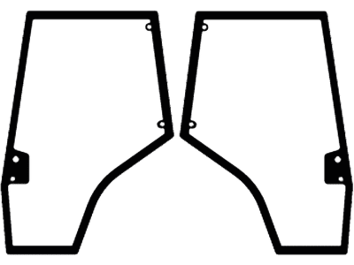 Türscheibe grün links/rechts für Massey Ferguson 5000, 6000, 7000, 8000