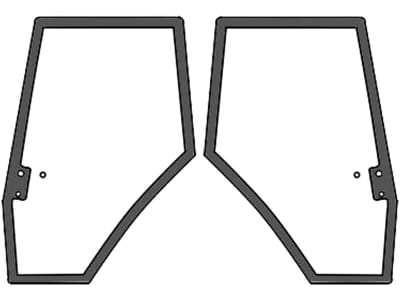 Türscheibe, grün, links/rechts, Siebdruck für Massey Ferguson 6000, 8000