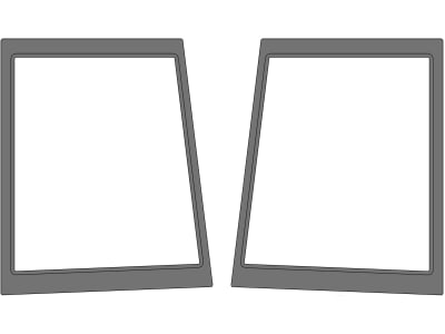 Seitenscheibe, grün, links/rechts, geklebt, Siebdruck, für Fiat, Ford New Holland L 60, 65, 75, 85, 95, Kabine L Seitenscheibe, grün, links/rechts, geklebt, Siebdruck, für Fiat, Ford New Holland L 60, 65, 75, 85, 95, Kabine L