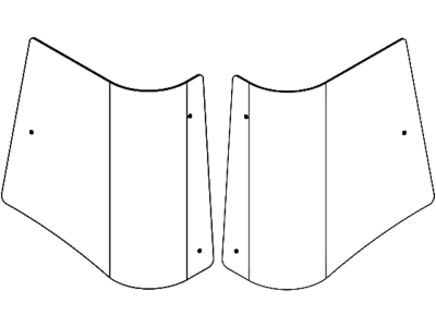 Eckscheibe grün, links/rechts, für John Deere 5000, 6000 Eckscheibe grün, links/rechts, für John Deere 5000, 6000