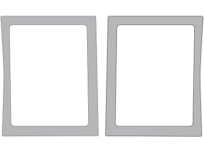 Frontscheibe, klar, unten links/rechts, geklebt, Siebdruck, für Claas Ares RX, RZ, Atles RZ