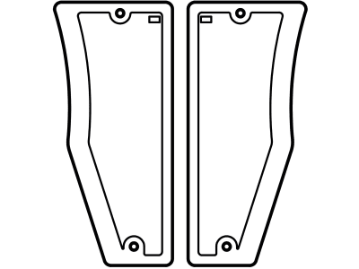 Frontscheibe, grün, unten links/rechts, Siebdruck, für John Deere 5215, 5315, 5415, 5515, Kabine Lochmann 5015 LX 042117