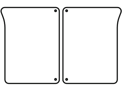 Frontscheibe, grün, unten links/rechts, für John Deere 6000, Kabine bis Nr. 223897