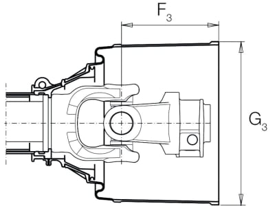 Bondioli & Pavesi Schutztrichter Baureihe 100, Baugröße 1; 2, Außenrohr, Schutzmanschette Typ 3, Weitwinkelgelenk, 517010033