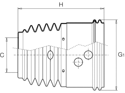 Bondioli & Pavesi Schutztrichter Baureihe 100, Baugröße 6, Weitwinkelgelenk 80°, 2190G0150R