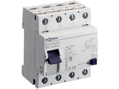 Fehlerstromschalter "Typ B" 230 V; 400 V, 40 A, für Steuertafel "AMRW-OT" für Deckenventilator "Hurricane" Fehlerstromschalter "Typ B" 230 V; 400 V, 40 A, für Steuertafel "AMRW-OT" für Deckenventilator "Hurricane"