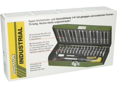 Proxxon Super–Sicherheits– und Spezialbitsatz 75-teilig Proxxon Super–Sicherheits– und Spezialbitsatz 75-teilig