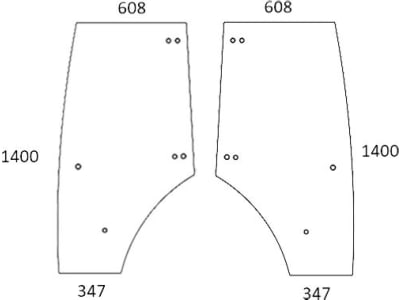 Türscheibe, grün, links/rechts, für Fendt Farmer 200