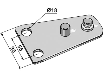 Industriehof® Messerhalter 160 x 95 x 3,5 mm, Bohrung 18 mm, für Mähwerk Claas Corto, Fortschritt