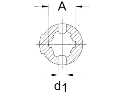 Walterscheid Nabengabel "NG" W Baugröße 2100, Profil 20H8, mit Spannstiftbohrung, 1040281