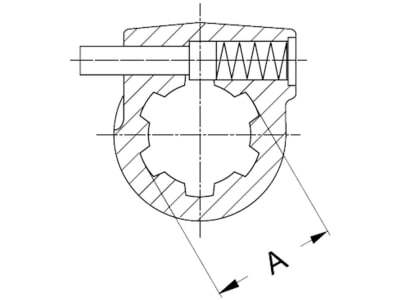 Walterscheid Weitwinkelanschlussgabel "AG" WW80° Baugröße 2380, Profil 1 3/8" 6, mit Schiebestift, 1366838