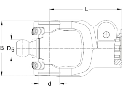 Walterscheid Weitwinkelanschlussgabel "AGCC" WW80° Baugröße 2480, Profil 1 3/8" 6, mit Klemmkonusbolzen, 1194081