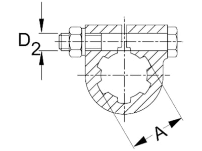 Walterscheid Weitwinkelanschlussgabel "AGKF" WW80° Baugröße 2480, Profil 1 3/4" 6, mit Klemmschraube (Formschluss), 1366832