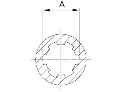 Walterscheid Weitwinkelanschlussgabel "AG P" PW80° Baugröße 580, Profil 1 3/8" 6, mit Schiebestift, 1136968