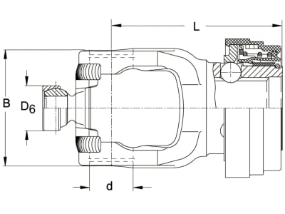 Walterscheid Weitwinkelanschlussgabel "QSG P" PW80° mit Ziehverschlussautomatik