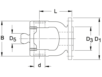 Walterscheid Weitwinkelflanschgabel "FG" WW80° Baugröße 2580, 1136983