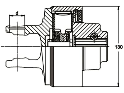 Walterscheid Nockenschaltkupplung "K64/14R" W Baugröße 2300, Auslösekraft 1.400 Nm, Profil 1 3/8" 6, Verschluss Klemmkonus CC, 1134178