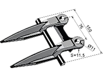 Industriehof® Doppelfinger, Länge 178 mm, für Claas: 676 235.3, 676235