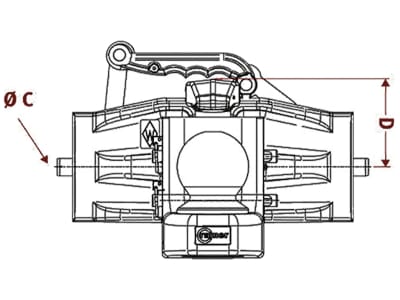 Walterscheid Kugeleinsatz KI8311 "Kugel 80", mit Adapterplatte, 329/25/32 mm, schwarz, für Traktor mit Anhängebock, 8002586