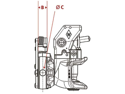 Walterscheid Zugmaul "KU2000/311NA5", automatisch mit Adapterplatte  311/22/30 mm, Ø Bolzen 32 mm, schwarz, für Traktor mit Anhängebock, 8004684