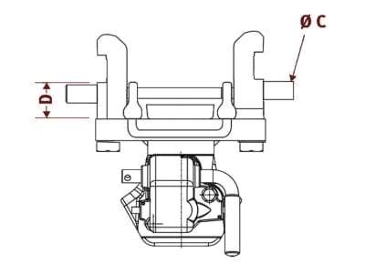 Walterscheid Zugmaul "KU2000/853B", automatisch mit Schienenweite 193 x 80 mm, Ø Bolzen 37 mm, schwarz, für Traktor mit Anhängebock, 8003996