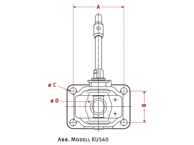 Walterscheid Zugmaul "KU540ZB335-" mechanisch mit Flansch, 17 mm; 21 mm, Ø Bolzen 32 mm, schwarz, für Traktor