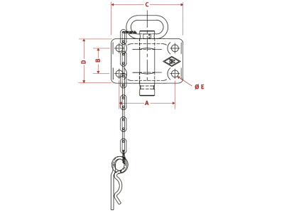 Walterscheid Zugmaul "KU601NB35", mechanisch mit Flansch  B x H 120 x 55 mm x 15 mm, Ø Bolzen 35 mm, schwarz, Abschleppkupplung, 8004720