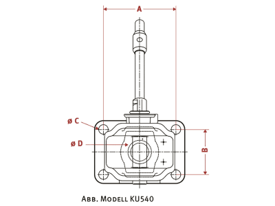 Walterscheid Zugmaul "KU514AEHB" mechanisch mit Flansch B x H 120 x 55 mm, Ø Bolzen 32 mm, schwarz, für Traktor, 8004476