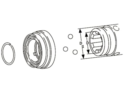 Walterscheid Ziehverschluss "Agraset 122", Verschluss Ziehverschlussautomatik QSG, 1 3/8", D1 54 mm, Größe B, 1376105