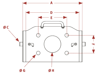 Walterscheid Adapterplatte "KuP389-5", höhenverstellbar, Zentrierbohrung 95 mm, Stützlast 2.800 kg, 389/25/32 mm, für Zugmaul, Zugkugel und Piton, 8004970