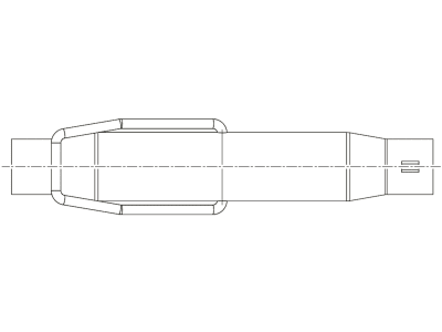 Walterscheid Stufenrohr "OL-B", 360 mm, M 36 x 3, Rechts-/Linksgewinde, für Spindeloberlenker, 1309690