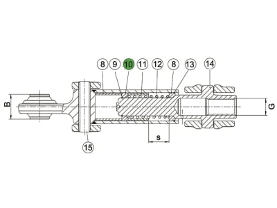 Walterscheid Führungsring, 42 x 48 x 32,5 mm, mit Bolzen/Spannstift, für Stabilisator mechanisch ASST-B, 1308144