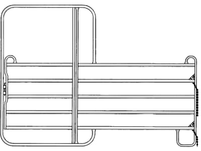 Patura Panel B x H 3,00 x 1,45 m für Rinder, mit 5 Horizontalrohren und Tor, 310415