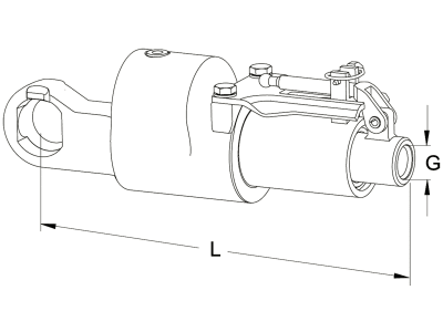 Walterscheid Stabilisator "HGST", Grundkörper hydraulisch, 350 mm, Hub 35 mm/40mm, für Unterlenker hydraulisch