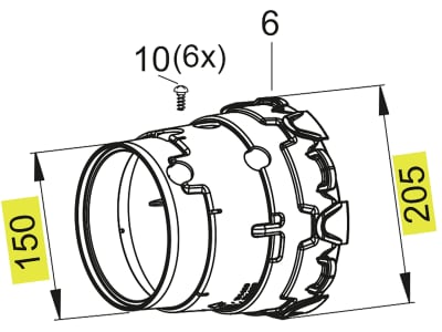 Walterscheid Schutztrichter "SDF15" WW80° 2280, 205 x 186 mm, 1134399