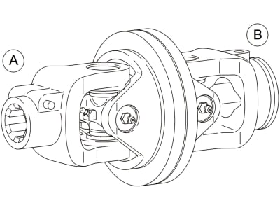 Walterscheid Weitwinkelgelenk "WG", WW80° 2480, 1 3/8" 6 mit Schiebestift; Rillengabel 2a für Baureihe W (Standard), 1113305