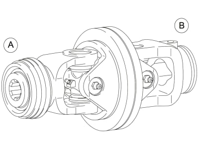 Walterscheid Weitwinkelgelenk "WG", WW80° 2480, 1 3/8" 6 mit Ziehverschlussautomatik; Rillengabel 1b für Baureihe W (Standard), 1113315