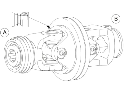 Walterscheid Weitwinkelgelenk "PJ" PW80° 1 3/8" 6; Rillengabel, Ziehverschlussautomatik QSG Walterscheid Weitwinkelgelenk "PJ" PW80° 1 3/8" 6; Rillengabel, Ziehverschlussautomatik QSG