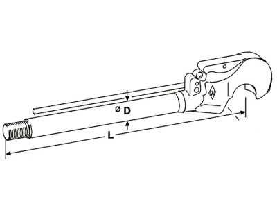 Walterscheid Kolbenstange Kat. 3/90, komplett, 40 x 537 mm, M 34 x 2, Hub 250 mm, für Hydraulischen Oberlenker HOLHS, 1201224