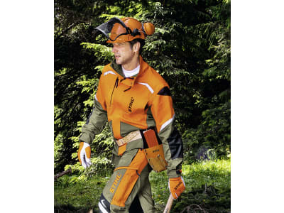 STIHL Forstjacke "Function Ergo", olivgrün; warnorange; schwarz