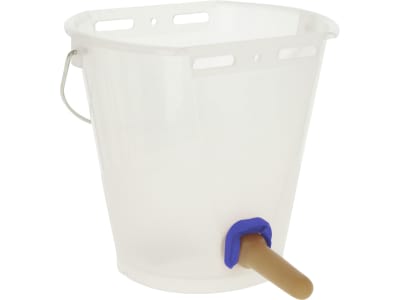 KERBL Kälbertränkeeimer 8 l rund mit FixClip-Ventil und Naturkautschuk-Sauger , Kunststoff (lebensmittelecht), weiß; transparent, 14235 KERBL Kälbertränkeeimer 8 l rund mit FixClip-Ventil und Naturkautschuk-Sauger , Kunststoff (lebensmittelecht), weiß; transparent, 14235