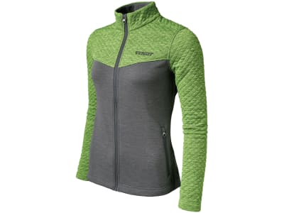 Fendt Fleecejacke für Damen grau; grün, mit Stehkragen, Logo vorn und hinten, von Schöffel Fendt Fleecejacke für Damen grau; grün, mit Stehkragen, Logo vorn und hinten, von Schöffel