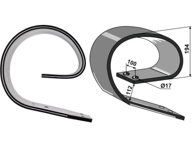 Industriehof® Blattfeder 150 x 14 mm für Blattfederzinken "Goliath", Köckerling "Vario" (alte Ausführung), 101.10415