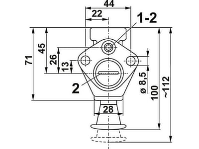 Wabco Löseventil Typ "A.1" pneumatisch, Betriebsdruck max. 8 bar, Austauschteil, 963 001 000 7, zum Bewegen des Sattelanhängers im abgekuppelten Zustand, 963 001 000 7