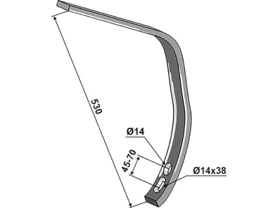 Industriehof® Unterteil 530 x 50 x 22 mm für Blattfederzinken "GOLIATH", Köckerling "Vario" (alte Ausführung), 101.17547.2