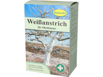 Schacht Weißanstrich für Obstbäume zur Pflege der Rindeals Schutz gegen Frostrisse und Hitze 1 kg Packung Pulver Schacht Weißanstrich für Obstbäume zur Pflege der Rindeals Schutz gegen Frostrisse und Hitze 1 kg Packung Pulver