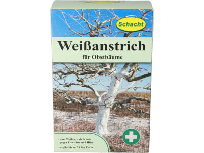 Schacht Weißanstrich für Obstbäume zur Pflege der Rindeals Schutz gegen Frostrisse und Hitze 1 kg Packung Pulver Schacht Weißanstrich für Obstbäume zur Pflege der Rindeals Schutz gegen Frostrisse und Hitze 1 kg Packung Pulver